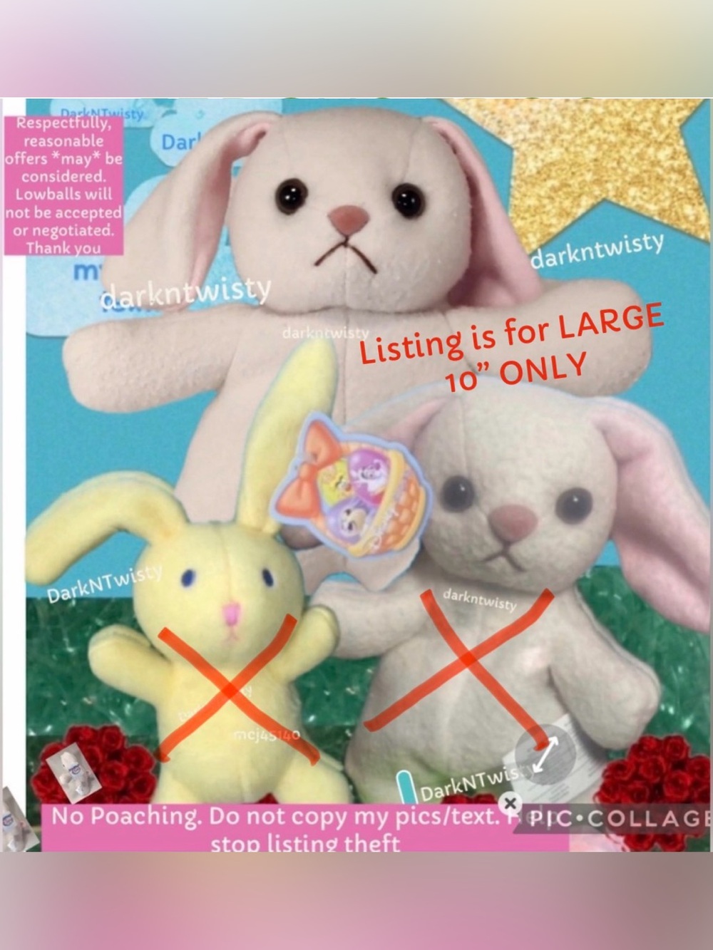 LARGE 10” BNWT VINTAGE DISNEY CUPPY BUNNY FROM MOVIE PARENT TRAP 1998